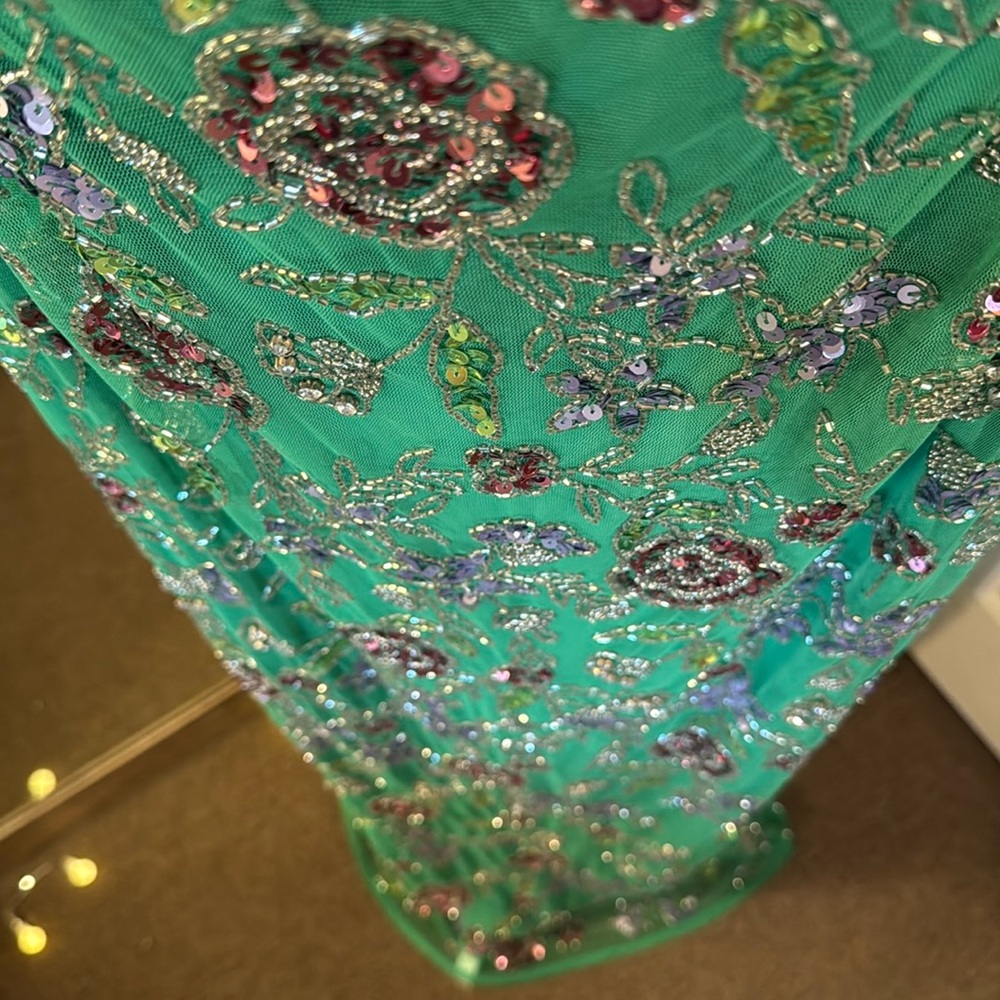 MAC DUGGAL
Hand Beaded Floral Gown with Beaded Spaghetti Straps - Picture 6 of 17